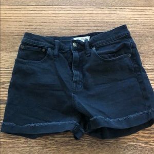 Madewell black denim shorts
